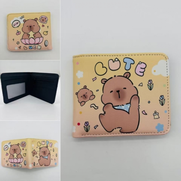 Kapibala Full color Two fold short card case wallet 11X9.5CM
