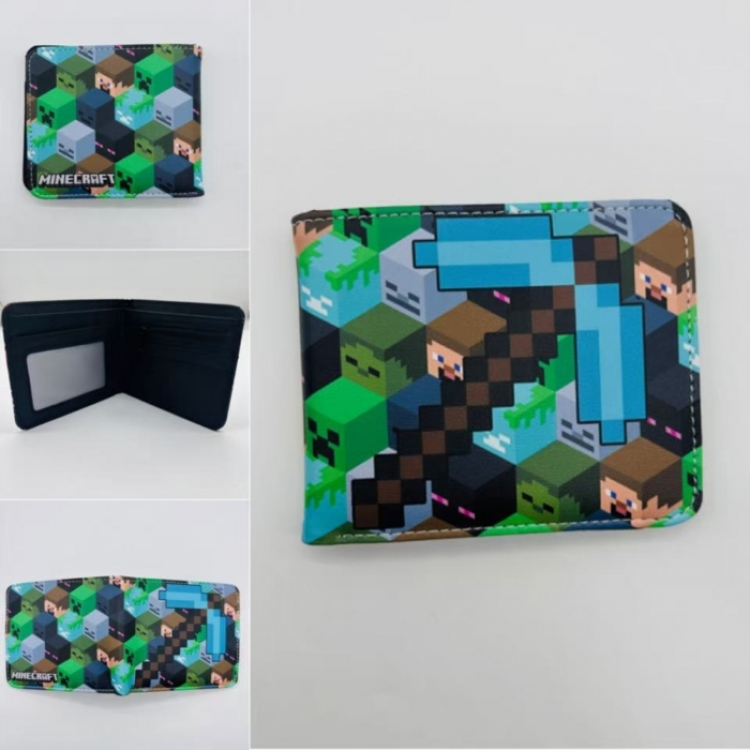 Minecraft Full color Two fold short card case wallet 11X9.5CM  