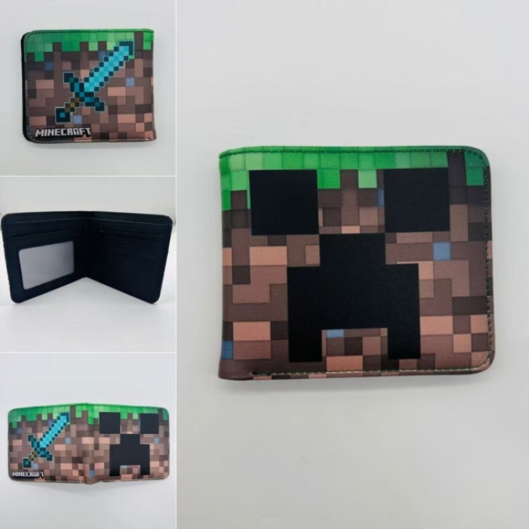 Minecraft Full color Two fold short card case wallet 11X9.5CM  