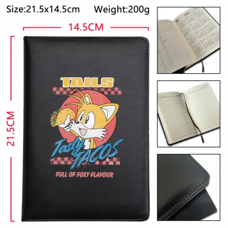 Sonic The Hedgehog Anime Printed PU Car Thread Notebook Hard Cover 21.5x14.5cm