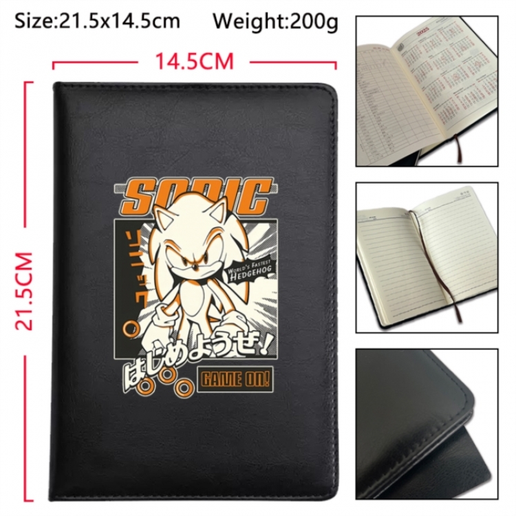 Sonic The Hedgehog Anime Printed PU Car Thread Notebook Hard Cover 21.5x14.5cm