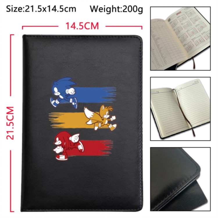 Sonic The Hedgehog Anime Printed PU Car Thread Notebook Hard Cover 21.5x14.5cm