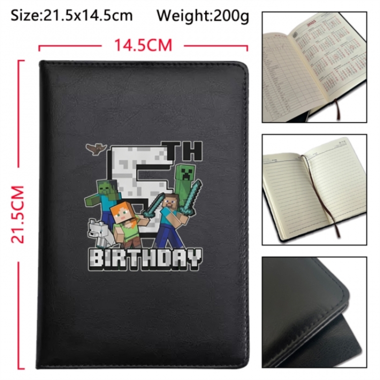 Minecraft Anime Printed PU Car Thread Notebook Hard Cover 21.5x14.5cm
