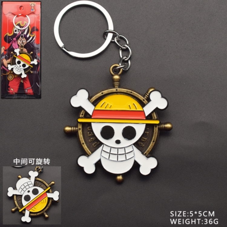 One Piece Anime peripheral rotatable keychain