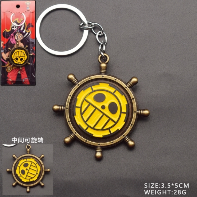 One Piece Anime peripheral rotatable keychain
