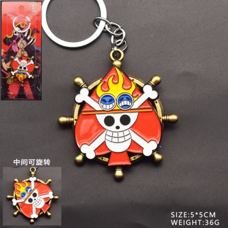 One Piece Anime peripheral rotatable keychain