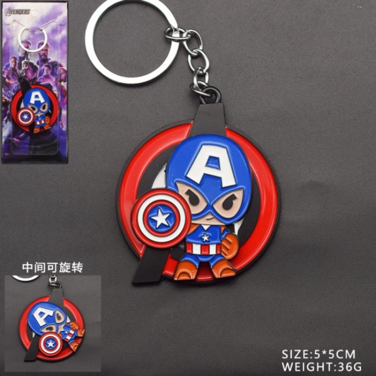 Captain America Anime peripheral rotatable keychain