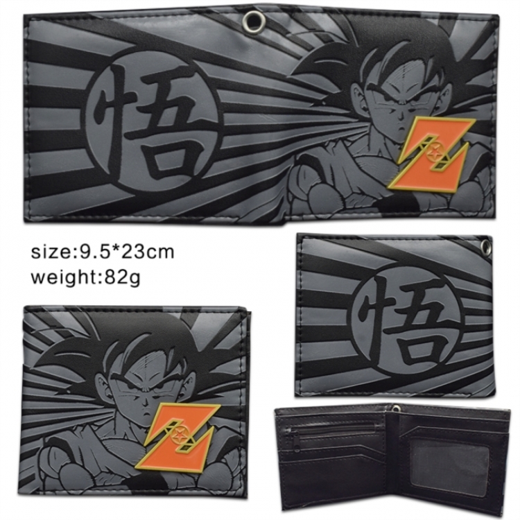 DRAGON BALL Hardware PU short two fold wallet 9.5X23.5CM 86G