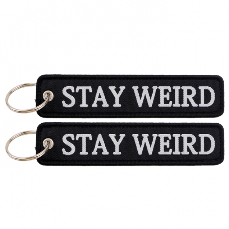 letter Double sided color woven label keychain with thickened hanging rope 13x3cm 10G price for 5 pcs