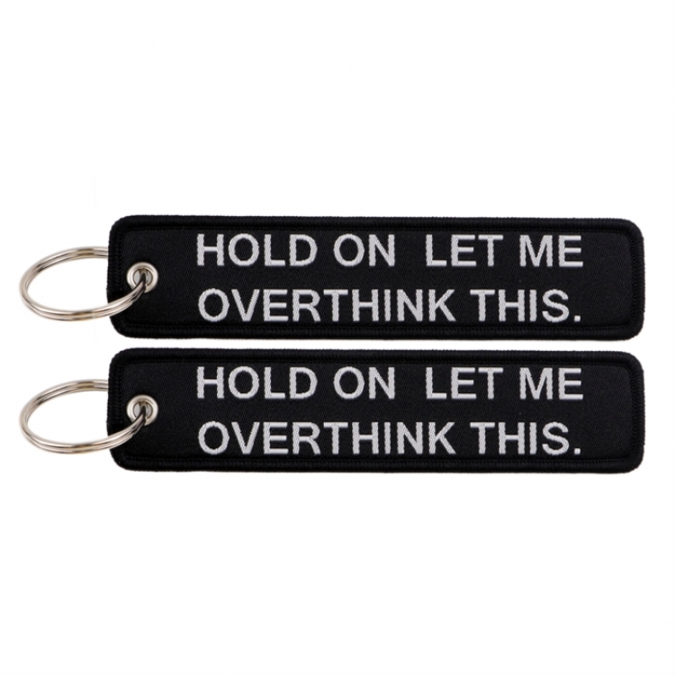 letter Double sided color woven label keychain with thickened hanging rope 13x3cm 10G price for 5 pcs