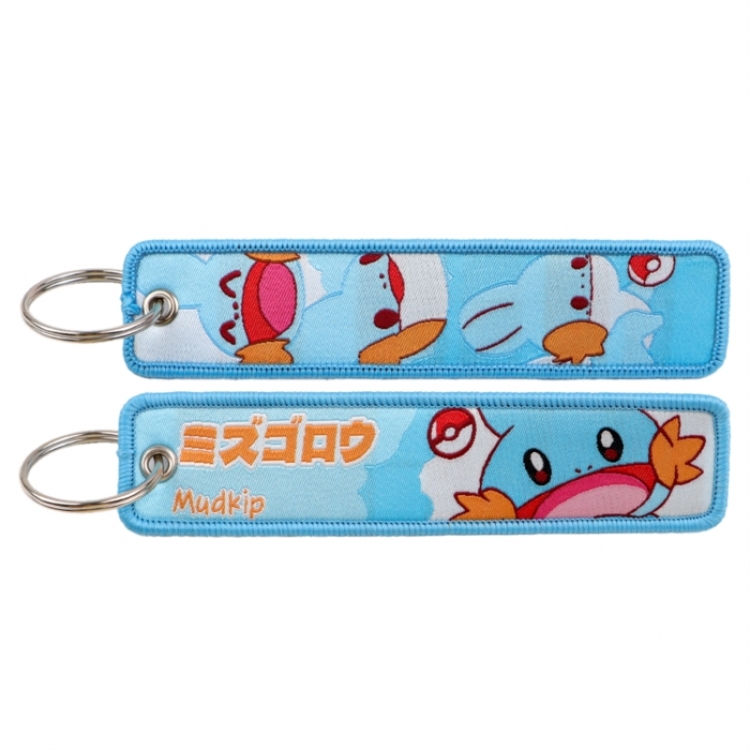 Pokemon Double sided color woven label keychain with thickened hanging rope 13x3cm 10G price for 5 pcs