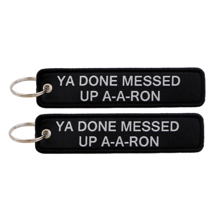 letter Double sided color woven label keychain with thickened hanging rope 13x3cm 10G price for 5 pcs