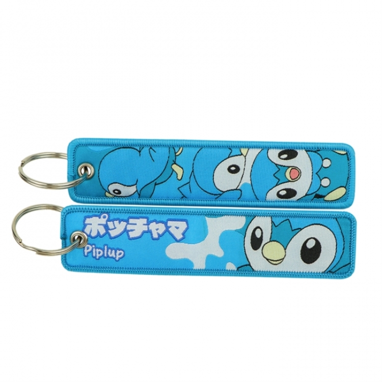 Pokemon Double sided color woven label keychain with thickened hanging rope 13x3cm 10G price for 5 pcs