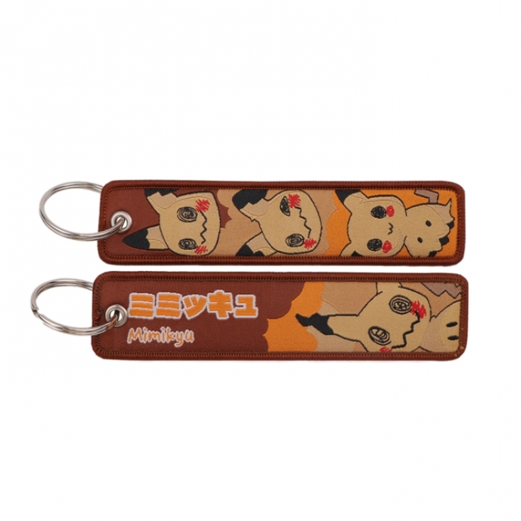 Pokemon Double sided color woven label keychain with thickened hanging rope 13x3cm 10G price for 5 pcs