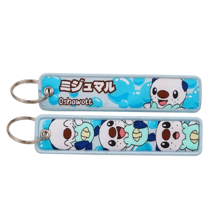 Pokemon Double sided color woven label keychain with thickened hanging rope 13x3cm 10G price for 5 pcs