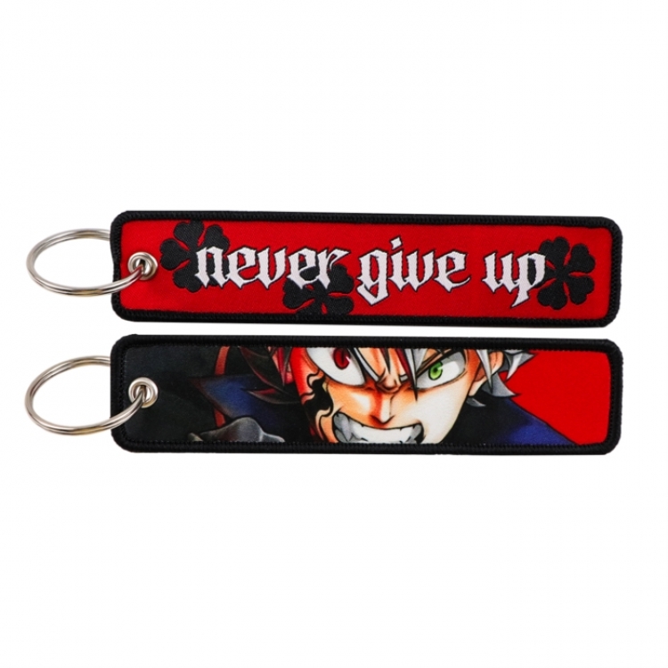 One Piece Double sided color woven label keychain with thickened hanging rope 13x3cm 10G price for 5 pcs