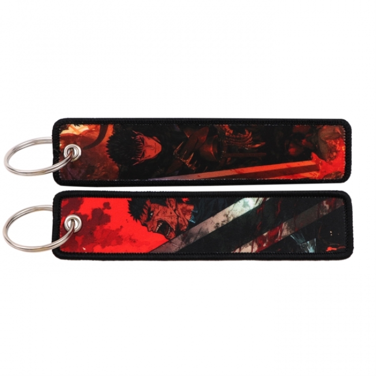 One Piece Double sided color woven label keychain with thickened hanging rope 13x3cm 10G price for 5 pcs