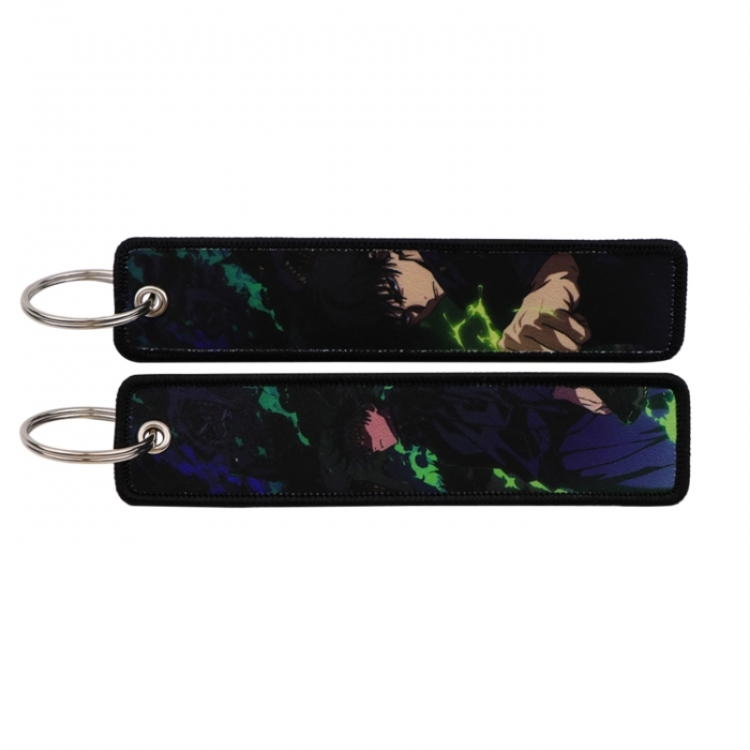 Jujutsu Kaisen Double sided color woven label keychain with thickened hanging rope 13x3cm 10G price for 5 pcs