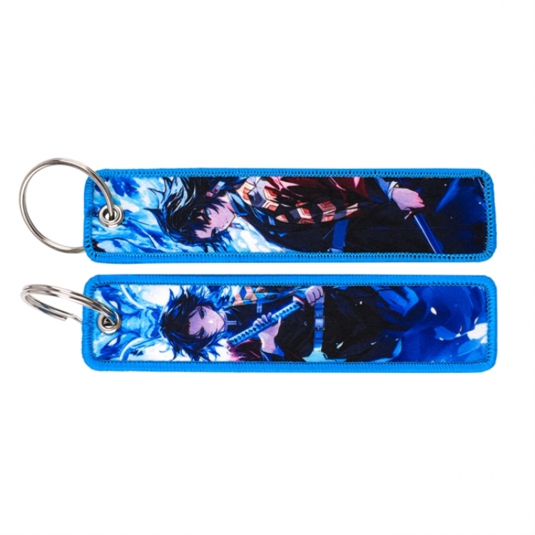 Demon Slayer Kimets Double sided color woven label keychain with thickened hanging rope 13x3cm 10G price for 5 pcs