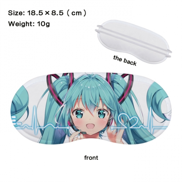  Hatsune Miku Anime full-color printed nap sleep blackout eye mask 18.5X8.5cm price for 5 pcs