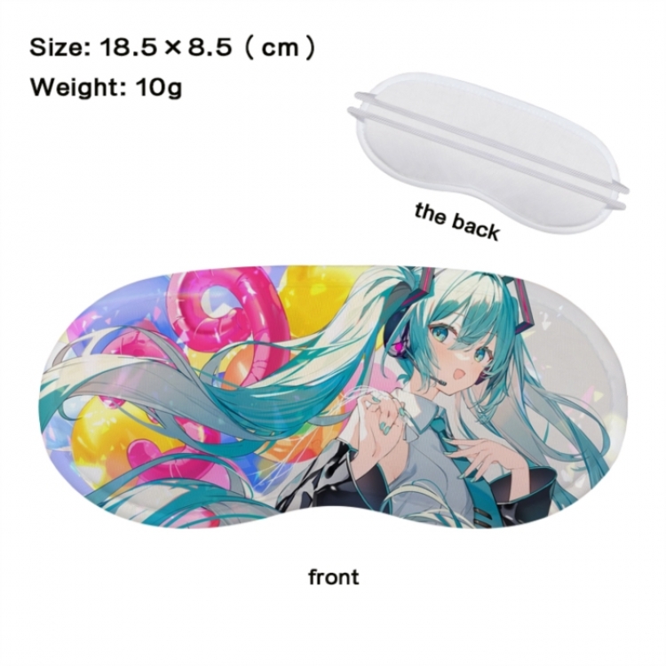  Hatsune Miku Anime full-color printed nap sleep blackout eye mask 18.5X8.5cm price for 5 pcs