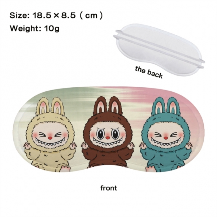 LABUBU Anime full-color printed nap sleep blackout eye mask 18.5X8.5cm price for 5 pcs