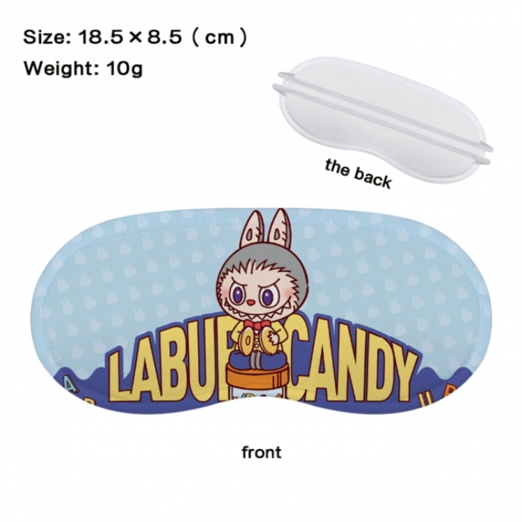 LABUBU Anime full-color printed nap sleep blackout eye mask 18.5X8.5cm price for 5 pcs