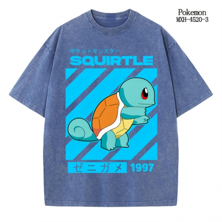 Pokemon Anime peripheral pure cotton washed and worn T-shirt from S to 2XL