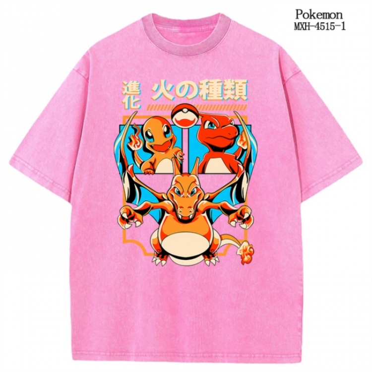 Pokemon Anime peripheral pure cotton washed and worn T-shirt from S to 2XL