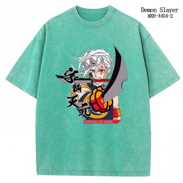Demon Slayer Kimets Anime peripheral pure cotton washed and worn T-shirt from S to 2XL