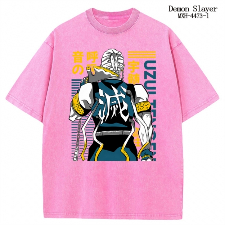 Demon Slayer Kimets Anime peripheral pure cotton washed and worn T-shirt from S to 2XL