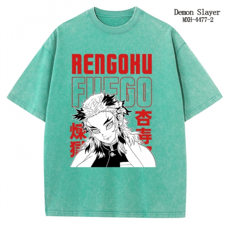 Demon Slayer Kimets Anime peripheral pure cotton washed and worn T-shirt from S to 2XL