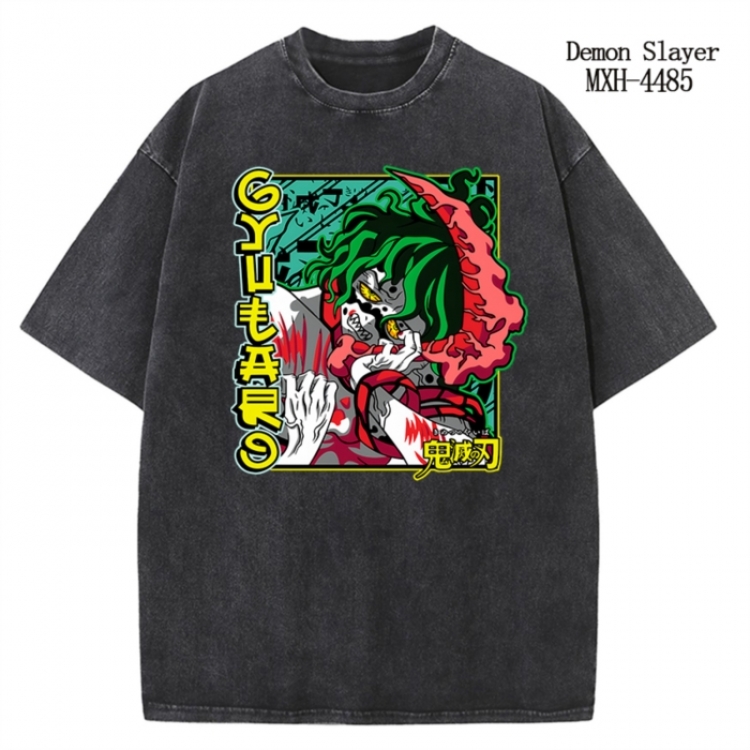 Demon Slayer Kimets Anime peripheral pure cotton washed and worn T-shirt from S to 2XL