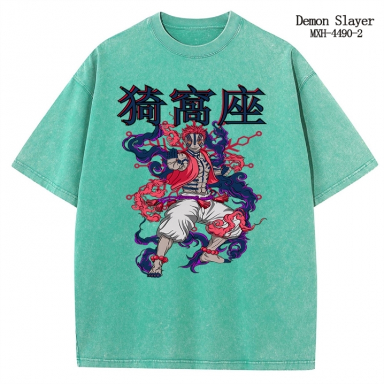 Demon Slayer Kimets Anime peripheral pure cotton washed and worn T-shirt from S to 2XL