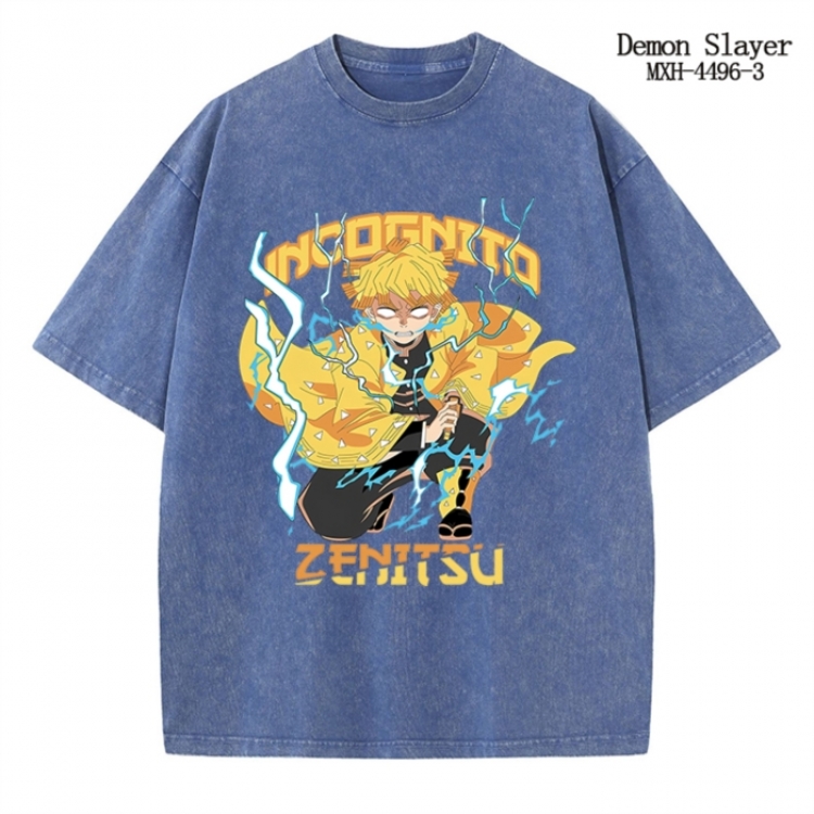 Demon Slayer Kimets Anime peripheral pure cotton washed and worn T-shirt from S to 2XL
