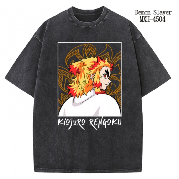 Demon Slayer Kimets Anime peripheral pure cotton washed and worn T-shirt from S to 2XL