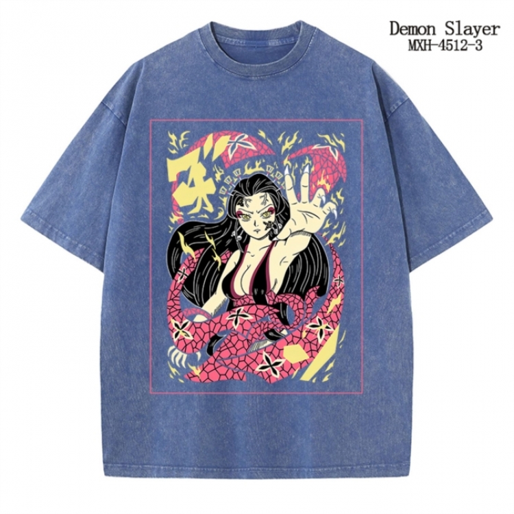 Demon Slayer Kimets Anime peripheral pure cotton washed and worn T-shirt from S to 2XL