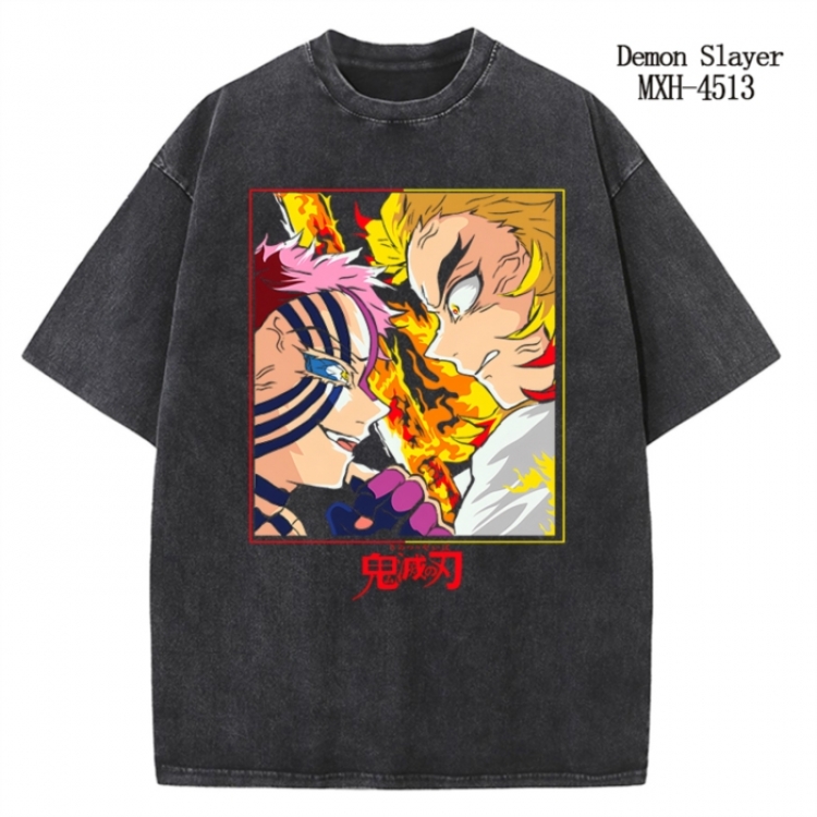 Demon Slayer Kimets Anime peripheral pure cotton washed and worn T-shirt from S to 2XL