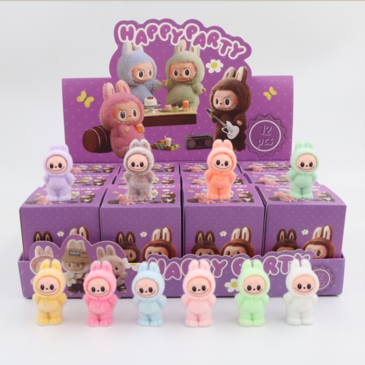 LABUBU Plush resin small ornament children's toy trendy blind box 6cm a set of 12 