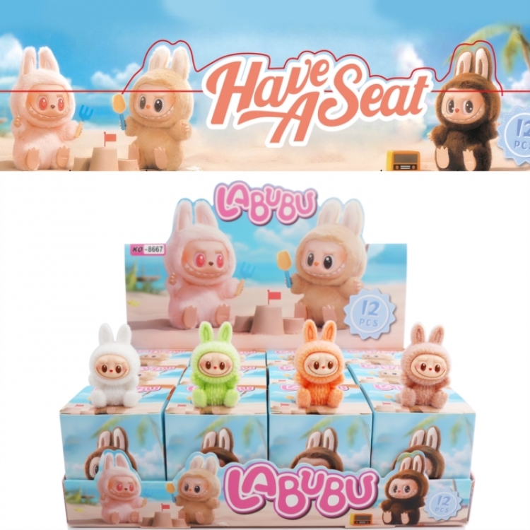 LABUBU Plush resin small ornament children's toy trendy blind box 6cm a set of 12 