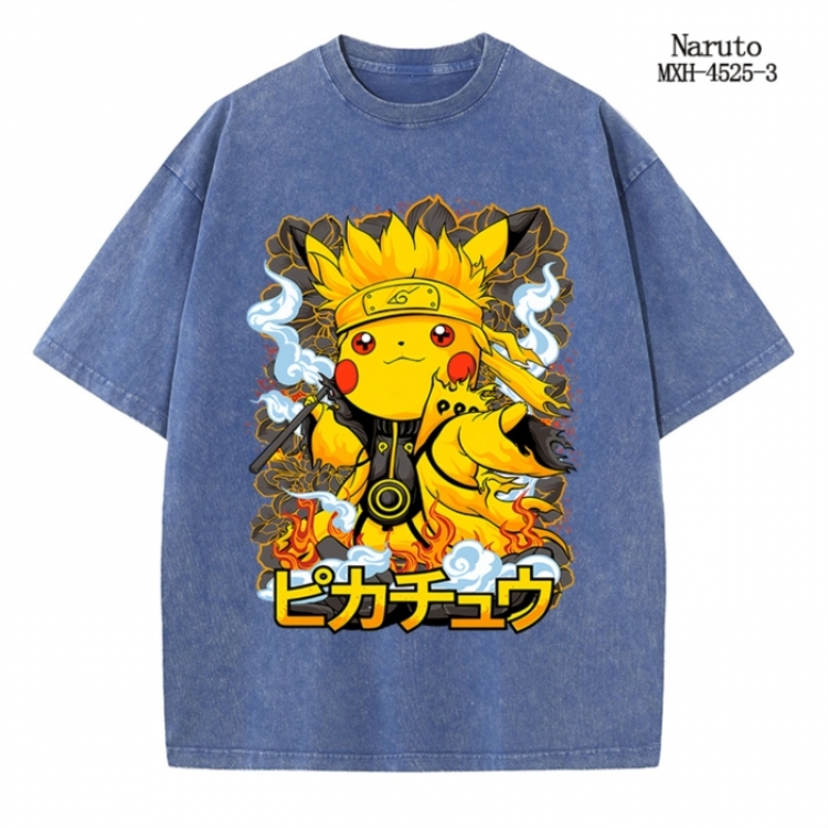 Naruto Anime peripheral pure cotton washed and worn T-shirt from S to 2XL