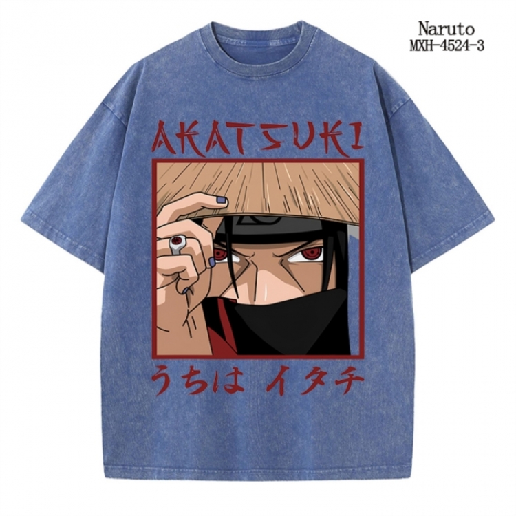 Naruto Anime peripheral pure cotton washed and worn T-shirt from S to 2XL