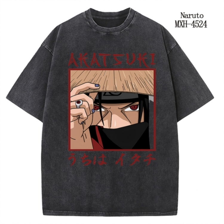 Naruto Anime peripheral pure cotton washed and worn T-shirt from S to 2XL