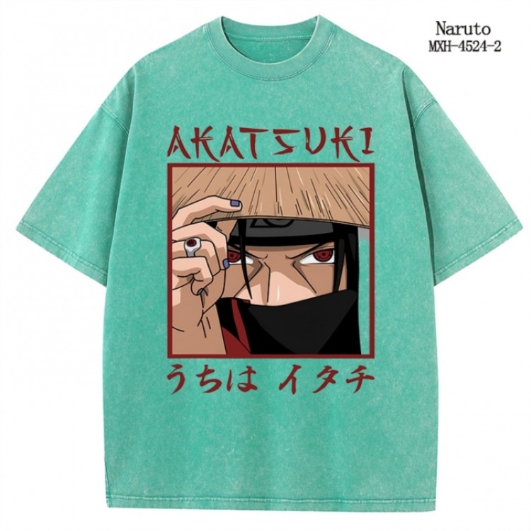Naruto Anime peripheral pure cotton washed and worn T-shirt from S to 2XL