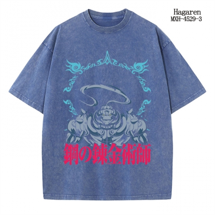 Fullmetal Alchemist Anime peripheral pure cotton washed and worn T-shirt from S to 2XL