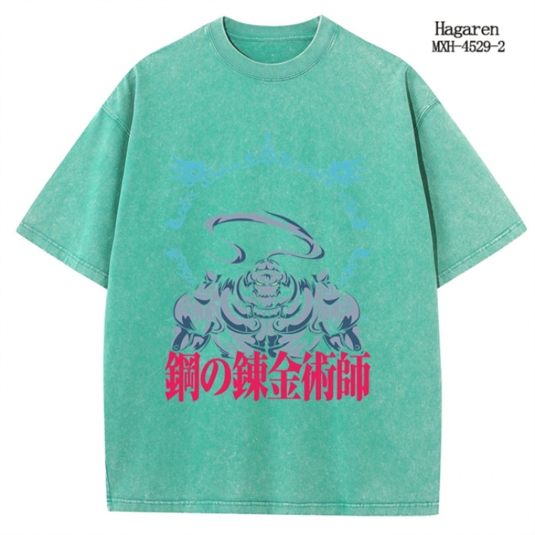 Fullmetal Alchemist Anime peripheral pure cotton washed and worn T-shirt from S to 2XL