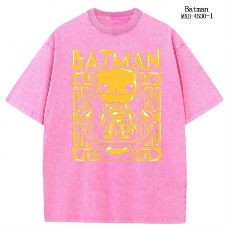 Batman Anime peripheral pure cotton washed and worn T-shirt from S to 2XL