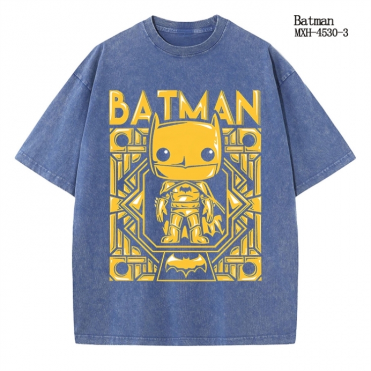 Batman Anime peripheral pure cotton washed and worn T-shirt from S to 2XL