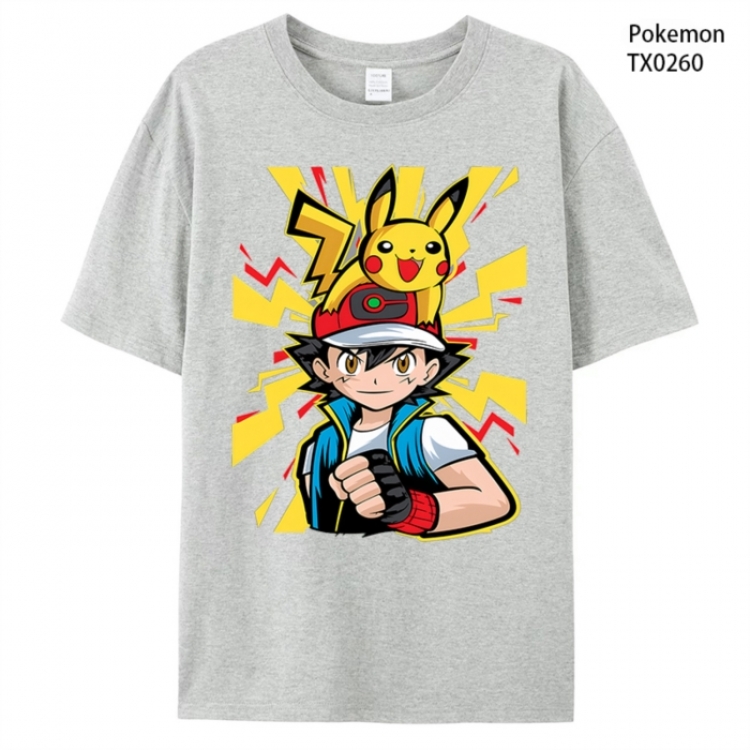 Pokemon Anime peripheral printed pure cotton T-shirt from S to 4XL