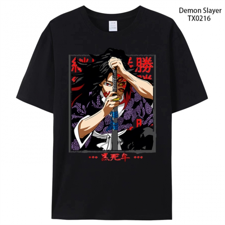 Demon Slayer Kimets Anime peripheral printed pure cotton T-shirt from S to 4XL